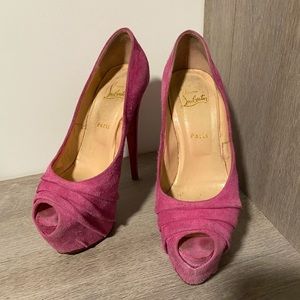 Christian Louboutin pink velvet